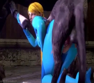Samus from Metroid gets double-teamed