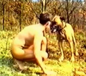 Delightful outdoors sex with a dog