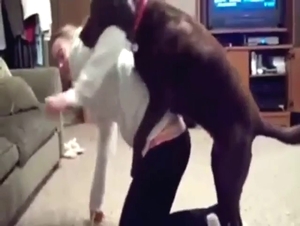 Bestiality porn shows a teen who loves dry humping