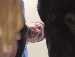 Dude cannot control himself, cums inside a dog